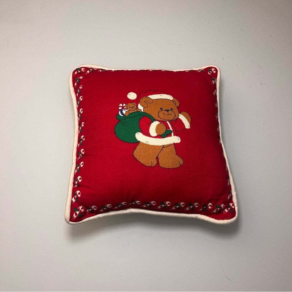 Vintage • Christmas Teddy Bear‎ Decorative Pillow